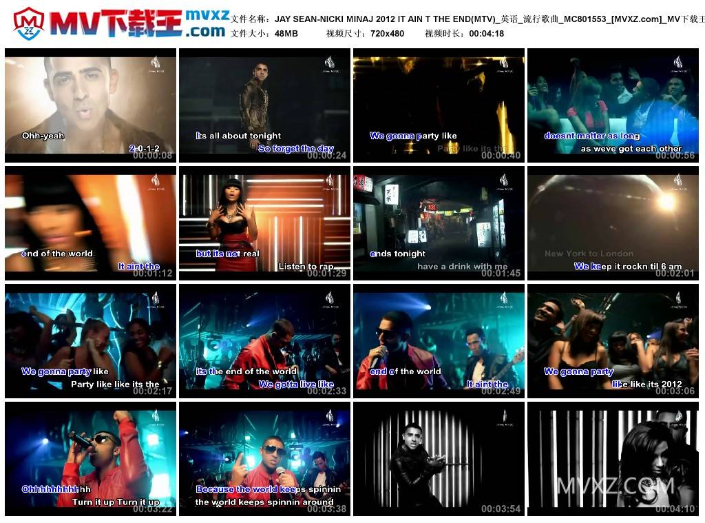 JAY SEAN-NICKI MINAJ 2012 IT AIN T THE END(MTV)_英语_流行歌曲_MC801553